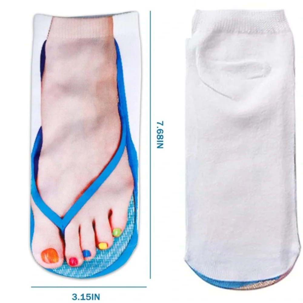🌟🆕FUN SOCKS: Unicorn Thong Sandal Crew socks- Women’s size 6 to 8